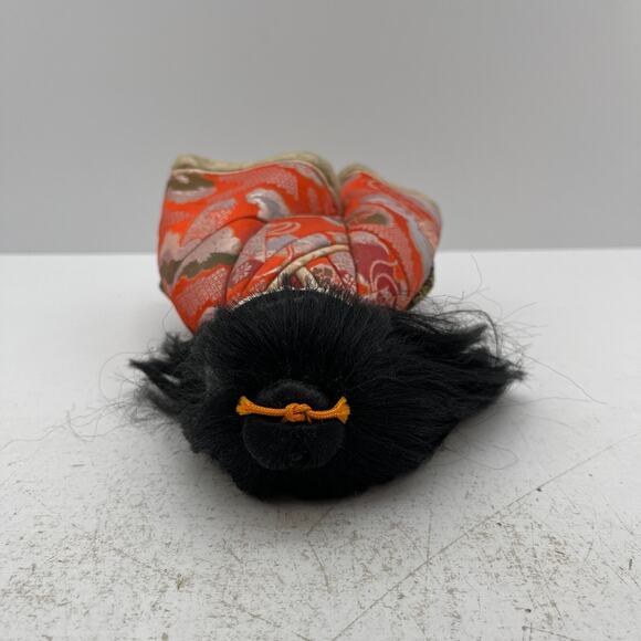 Vintage Gofun Japanese Ichimatsu Girl Doll Black Hair Silk Kimono Ningyo 11.5" - Picture 7 of 9